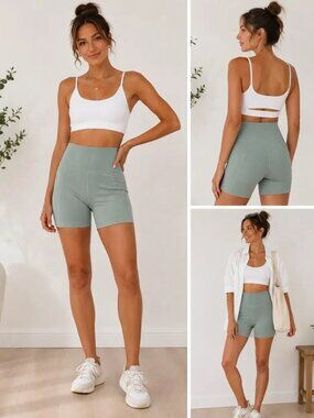 Girlfriend Collective Seafoam Running Shorts